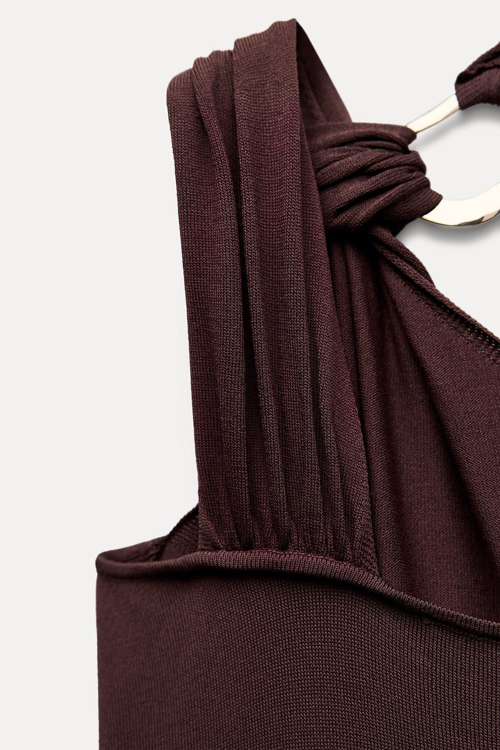 GOLD APPLIQUE KNOT DRESS - Zara фото 9