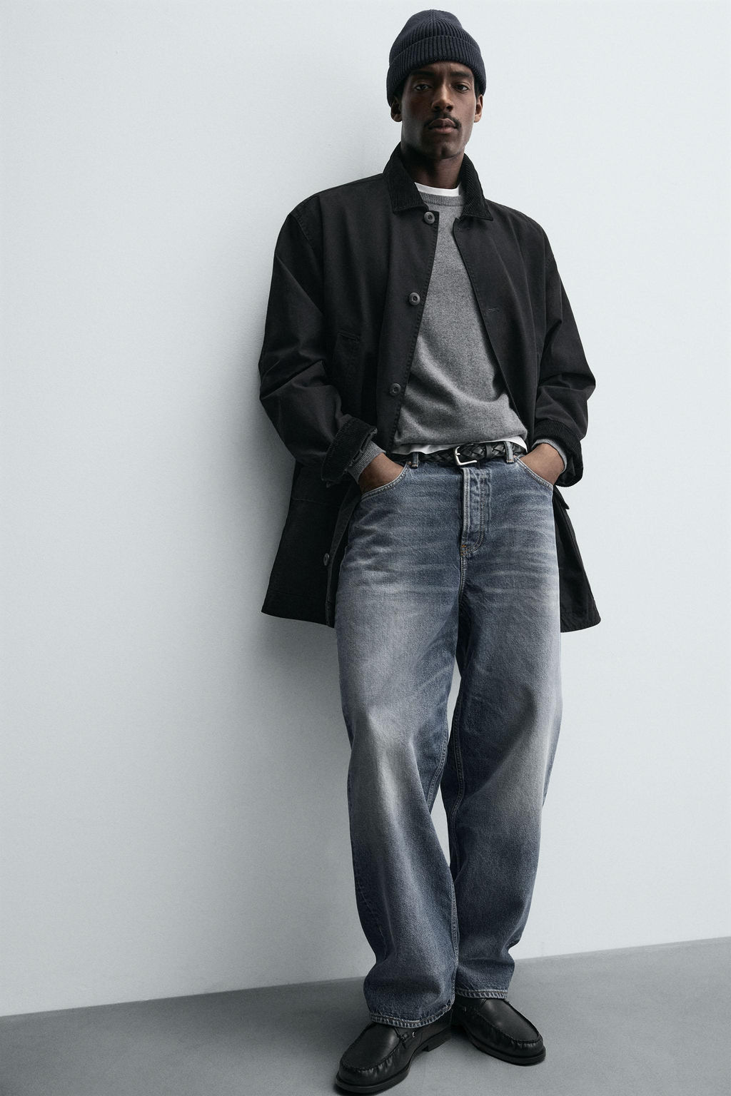DENIM TRENCH COAT WITH CONTRAST COLLAR - Zara фото 6