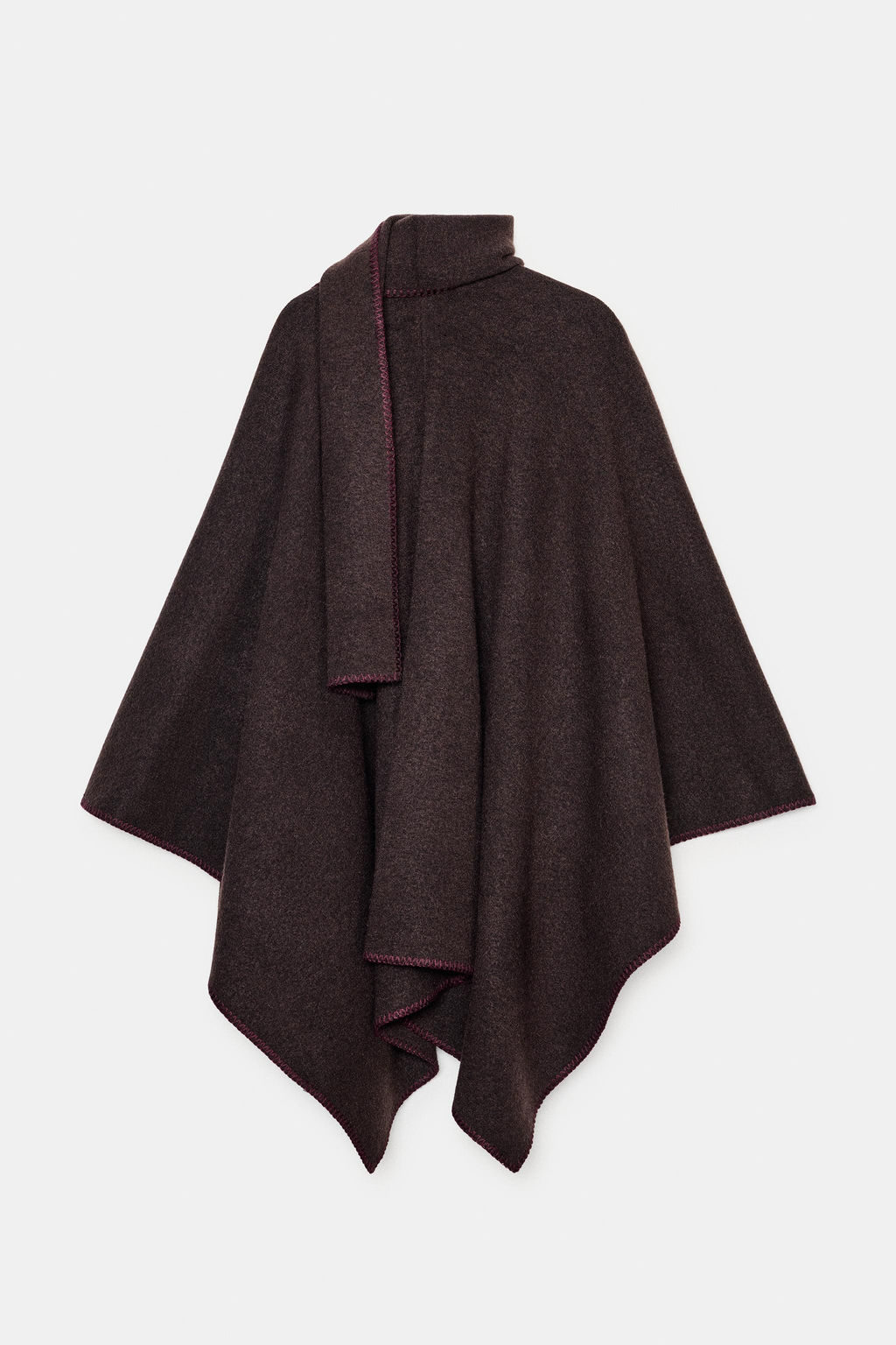 KNIT CAPE WITH CONTRAST THREAD SCARF - Zara фото 5