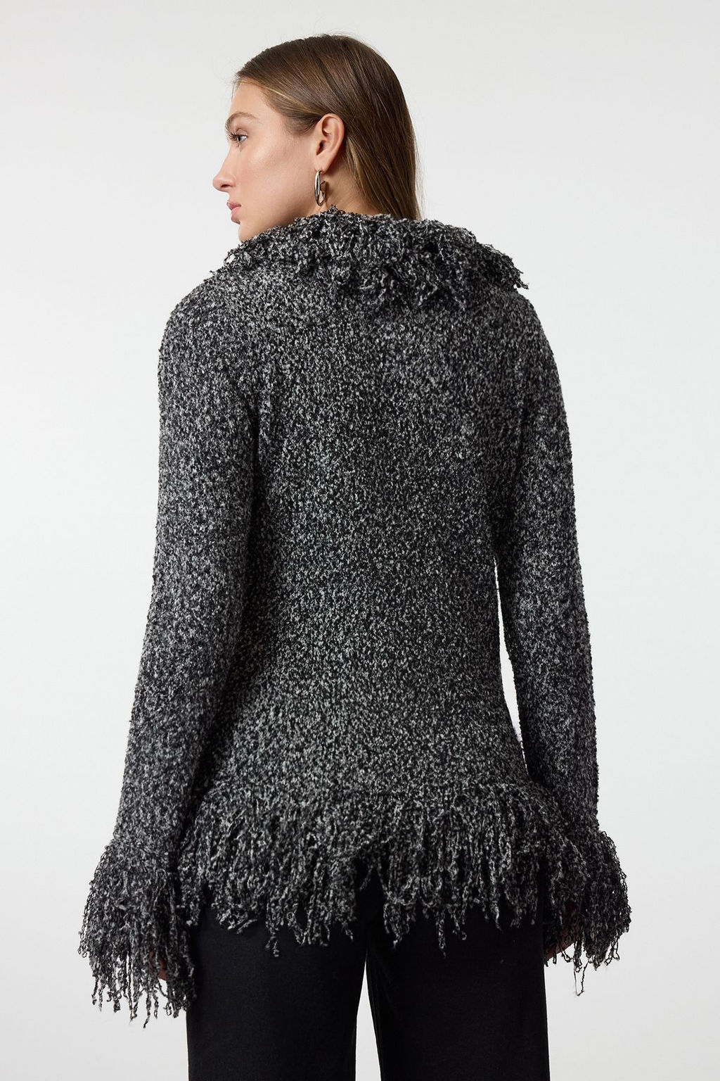 Siyah Sacakl? Mont Gorunumlu Pamuklu Triko H?rka TWOAW25HI00233 - Trendyolmilla фото 5