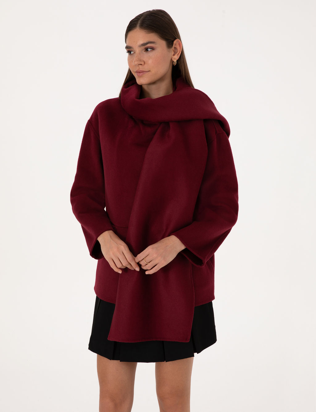 Bordo Comfort Fit Y_n Kar___ml_ Ka_e Kaban