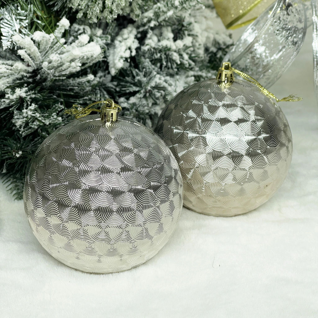 Цена за 2шт. Новогодние шары 10 см (набор 2шт) "Мягкое сияние", Шампань