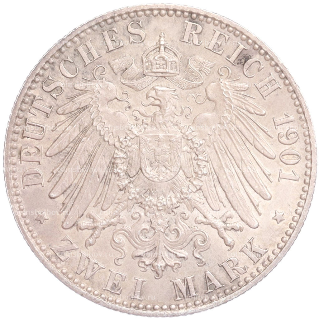 Монета 2 марки 1901 года Германия (Пруссия) 200 лет Пруссии
