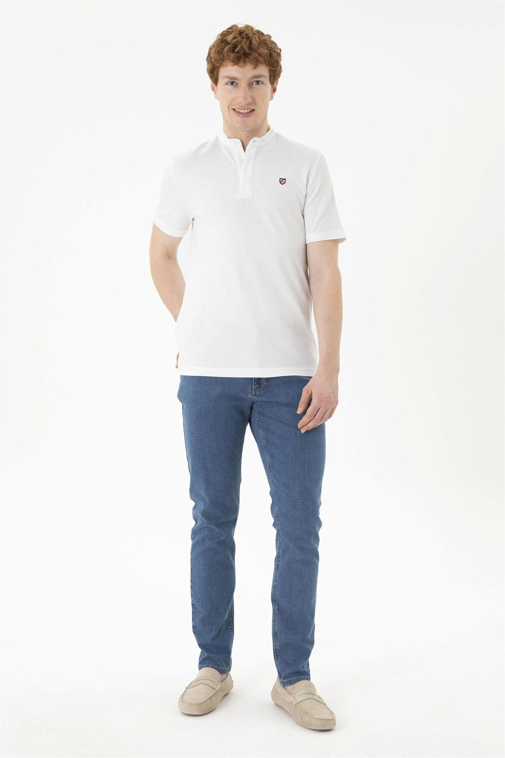 Мужская белая базовая футболка - U.s. polo assn фото 4