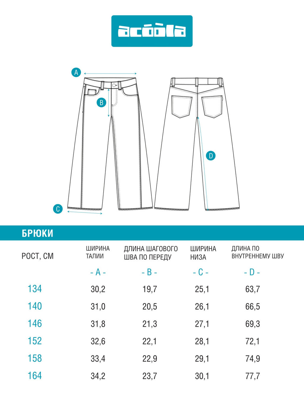 ACOOLA / Джинсы для девочек Ral синий фото 8