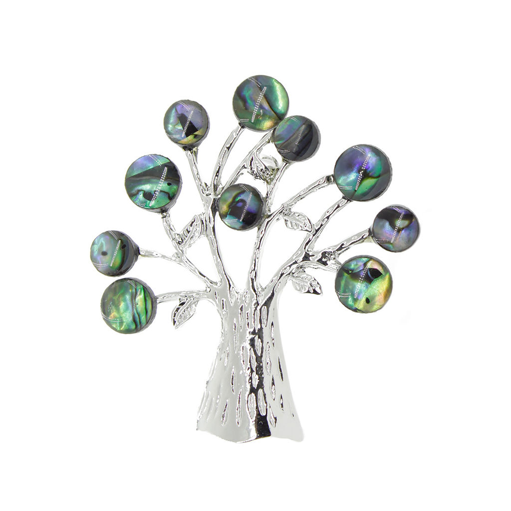 Брошь Дерево-3 перламутр гелиотис