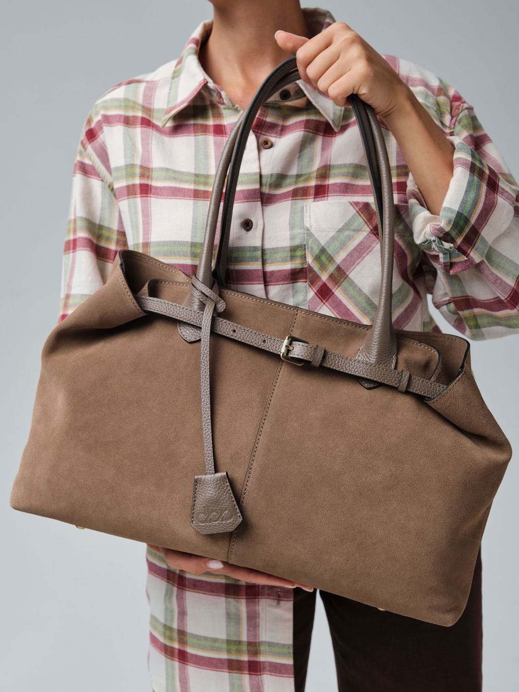 Замшевая сумка Daniela DBR 31375 серо-коричневый фото 3