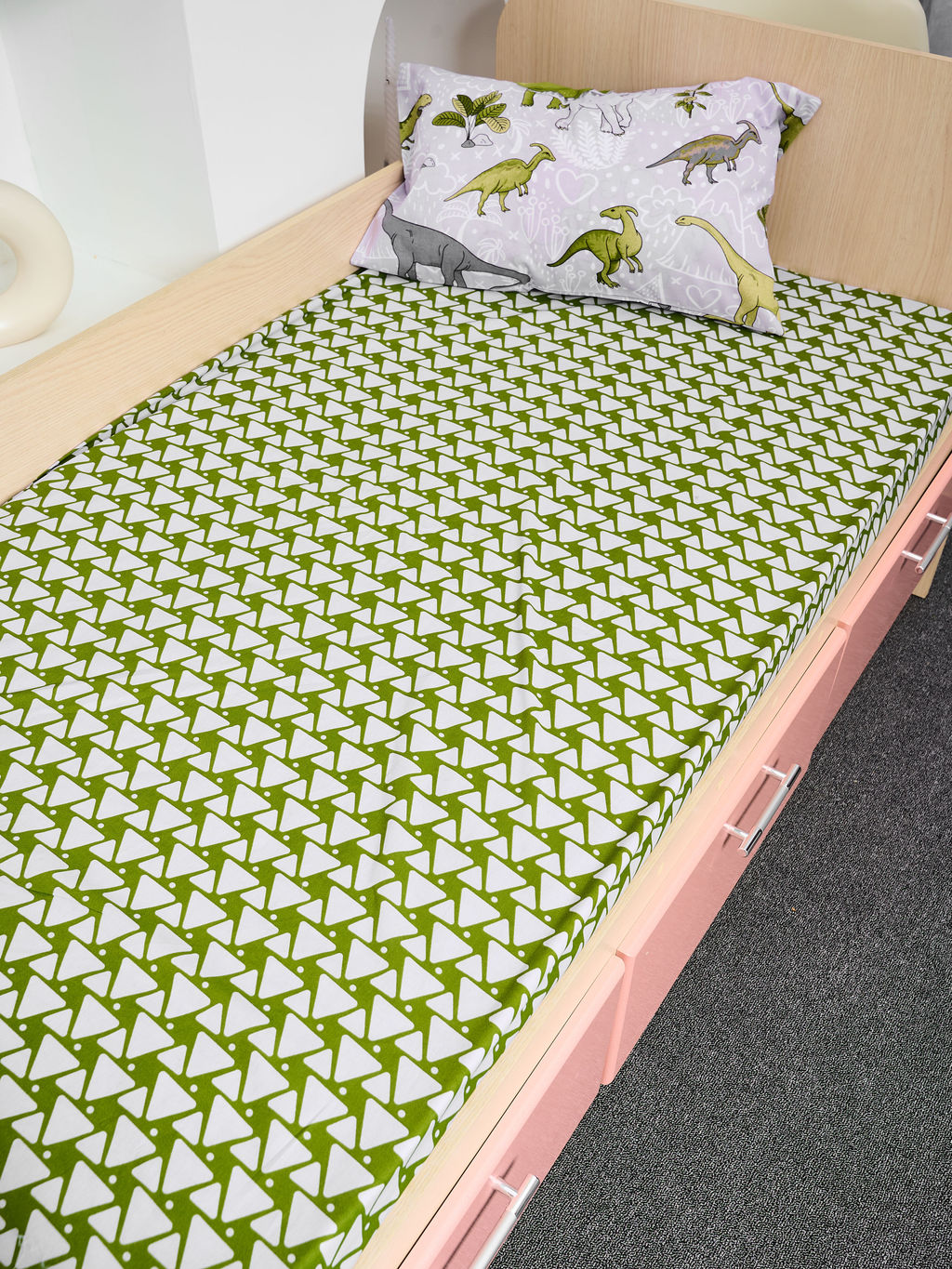 Постельное белье детское поплин с простыней на резинке - Юрский период 145*112; 80*160*20; 40*60