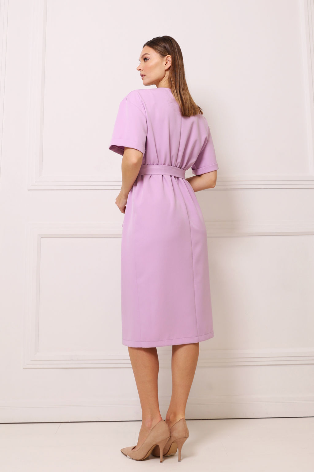 Платье с коротким рукавом и разрезом - Looklikecat фото 4