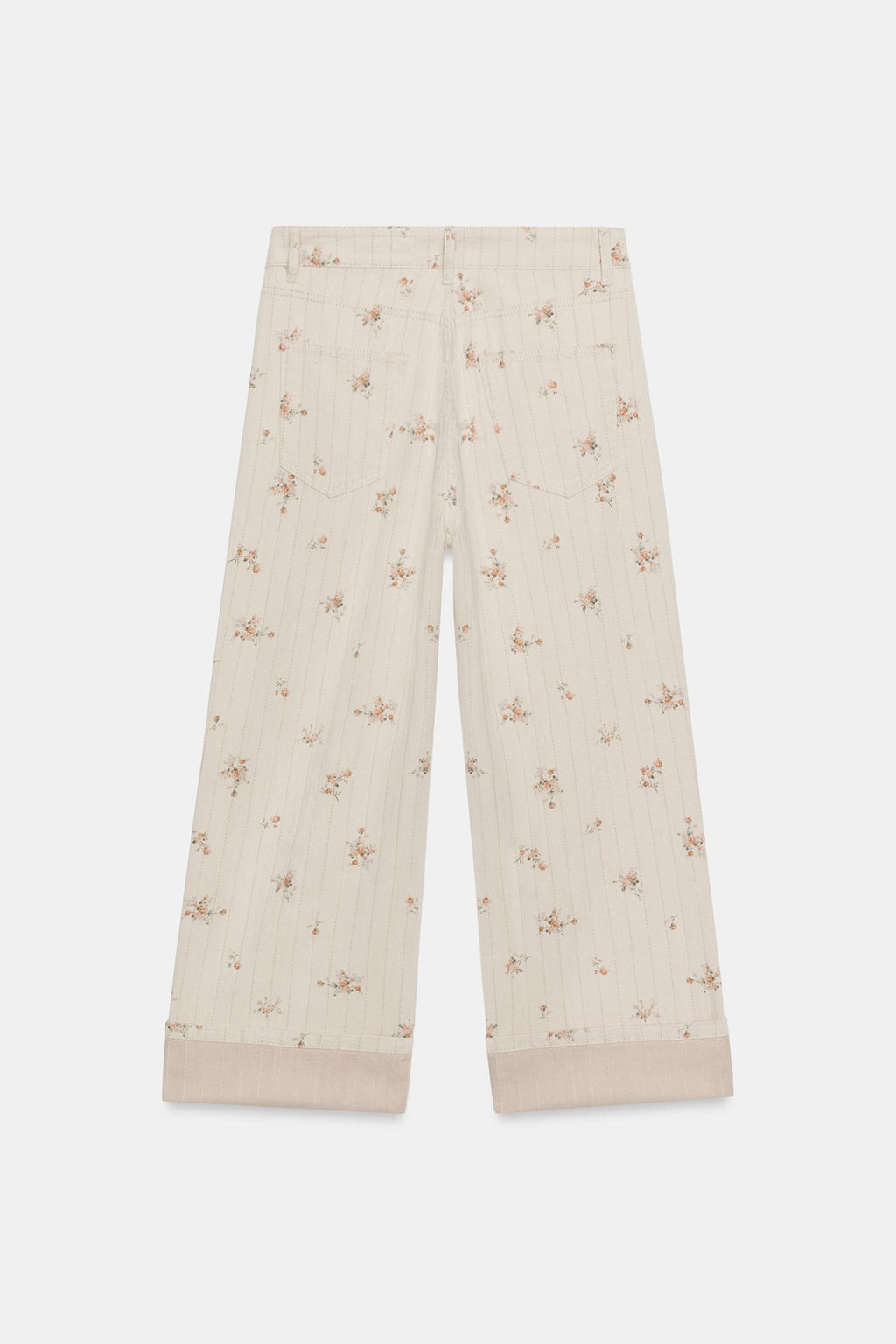 JEANS ZW COLLECTION TAPERED TIRO MEDIO FLORES / Beige - Zara фото 9