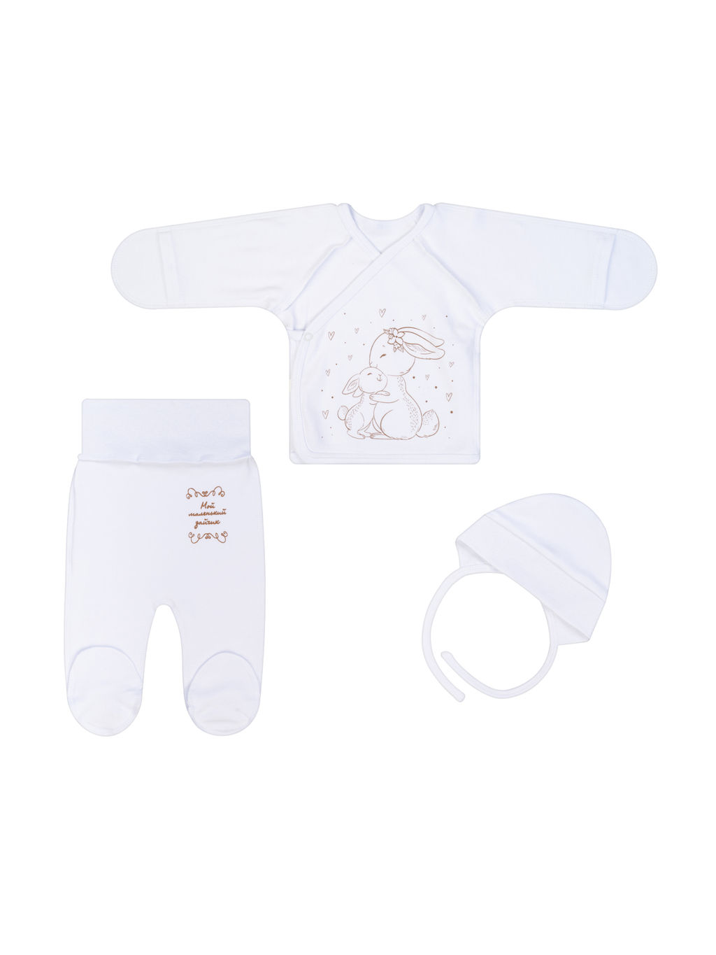 Комплект ясельный белый зайки 730п (56, 38)