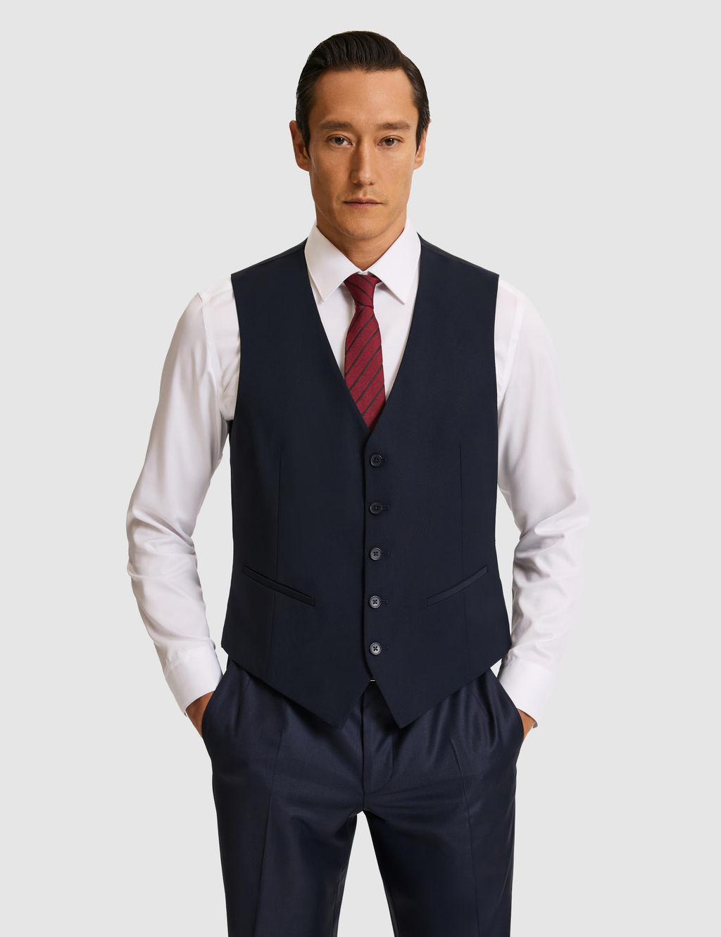 Lacivert Slim Fit Yelek