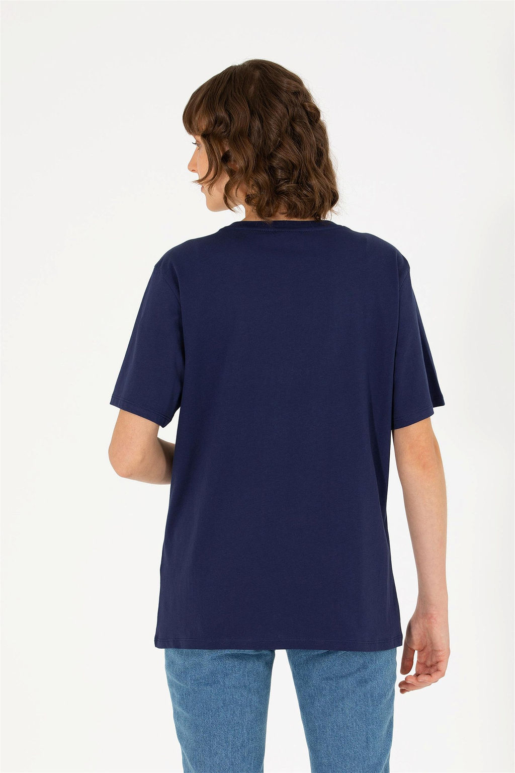 Женская базовая футболка темно-синего цвета с круглым вырезом Неожиданная скидка в корзине - U.s. polo assn фото 5