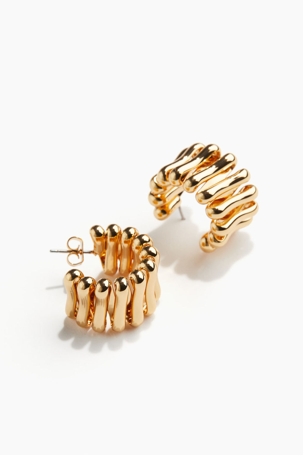 Pendientes de aro chapados en oro - H&m фото 2