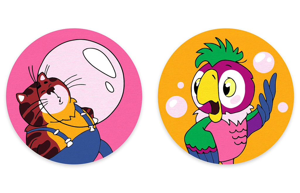 ФРЕЯ CMF-PNBM-005 Набор для раскрашивания по номерам (на магните) 9 х 9 см Попугай Кеша и Кот Василий