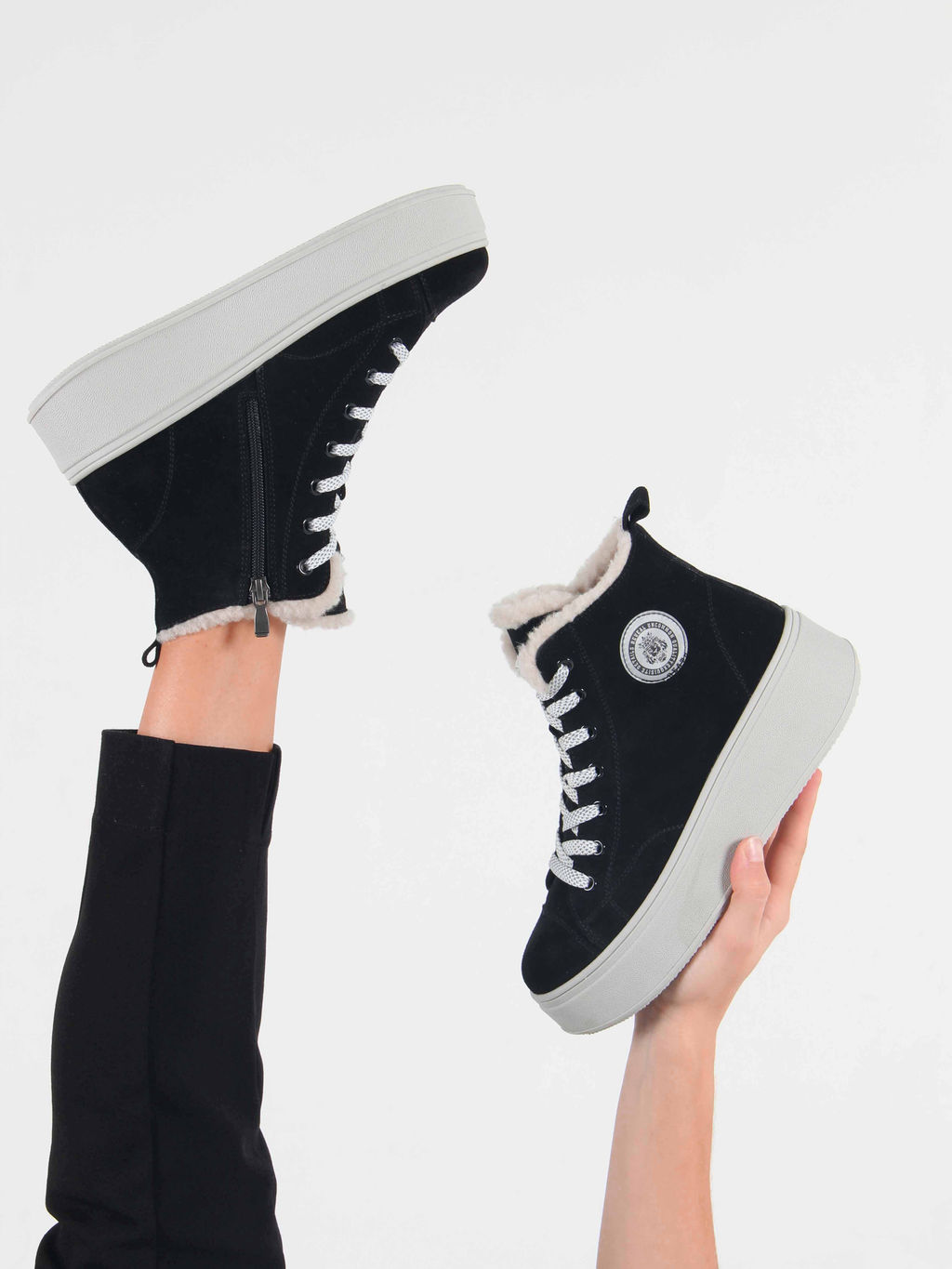 Ботинки 217.ALTAgr. черный замша/Шерсть