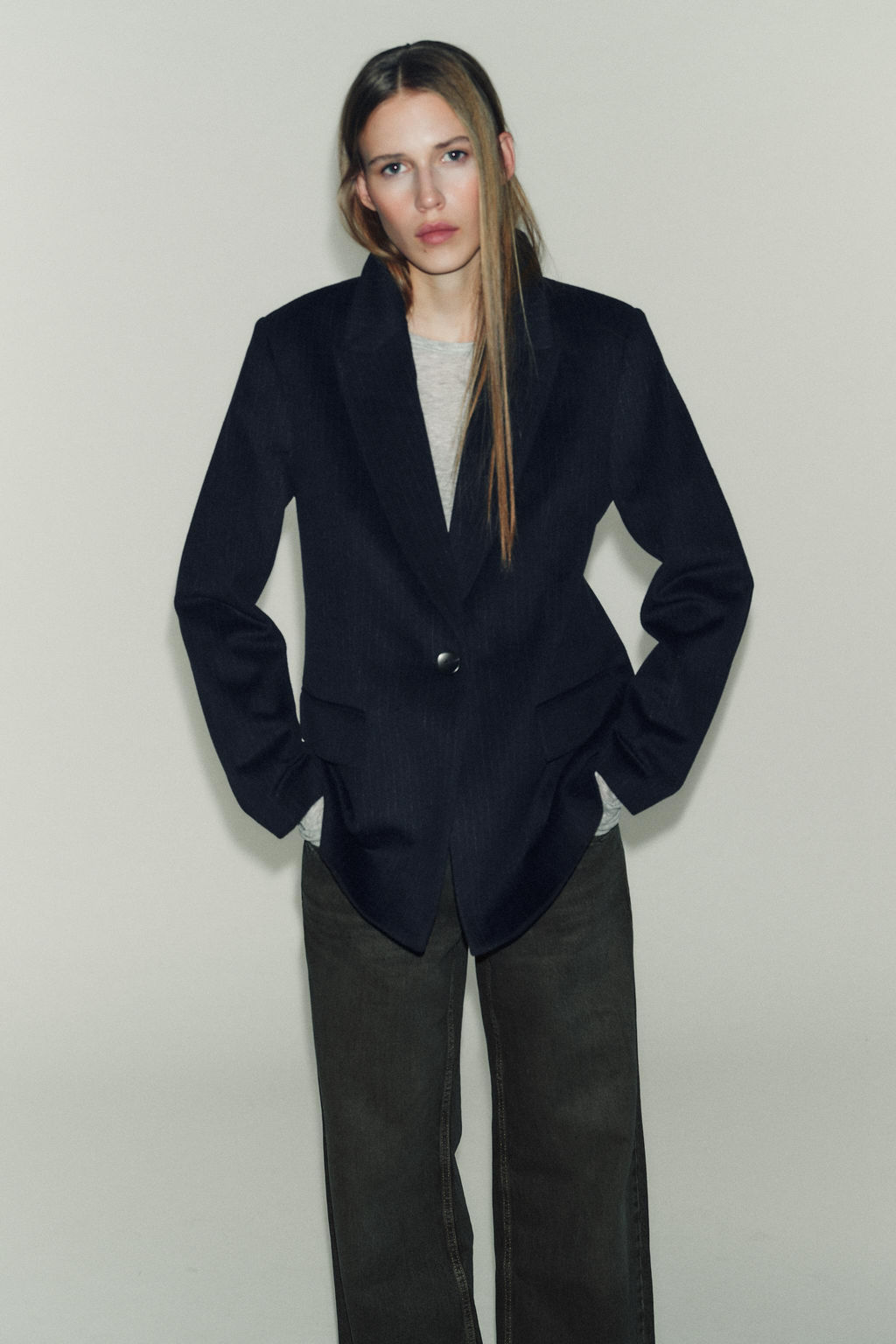 WOOL BLEND PINSTRIPE BLAZER - Zara фото 2