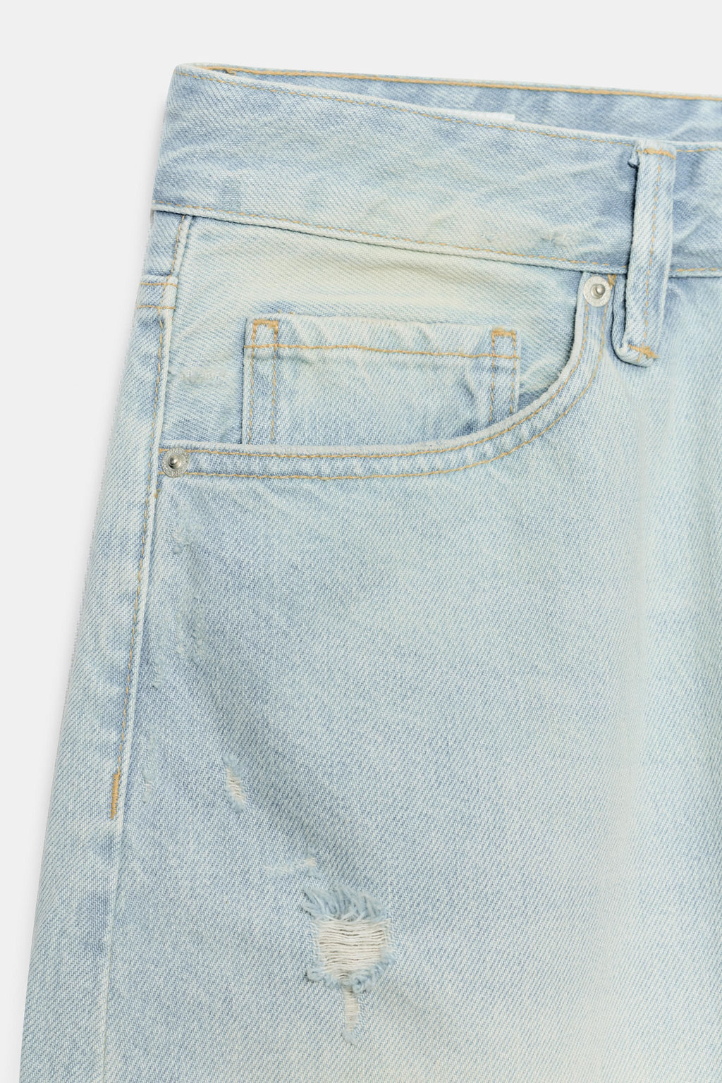 BERMUDA JORTS DENIM TRF ROTOS TIRO MEDIO / Azul claro - Zara фото 7
