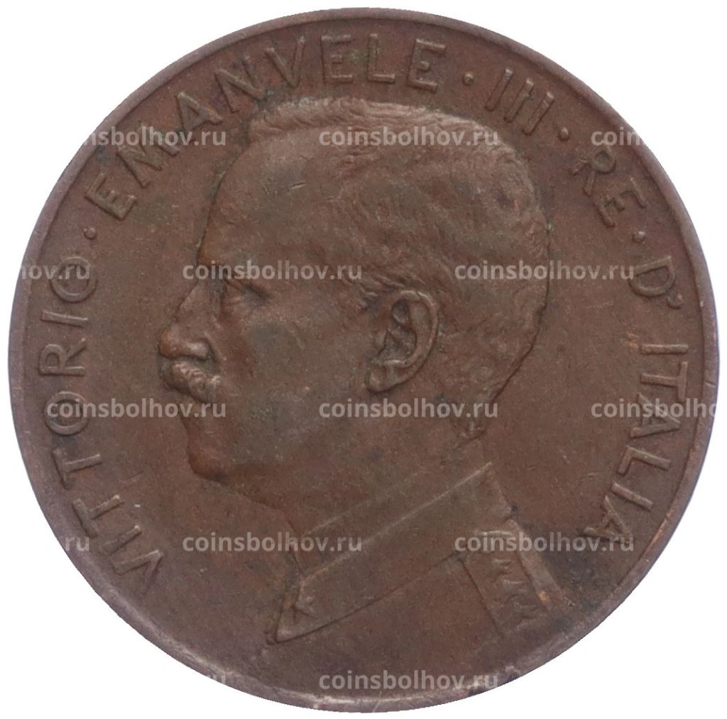 Монета 2 чентезимо 1915 года Италия