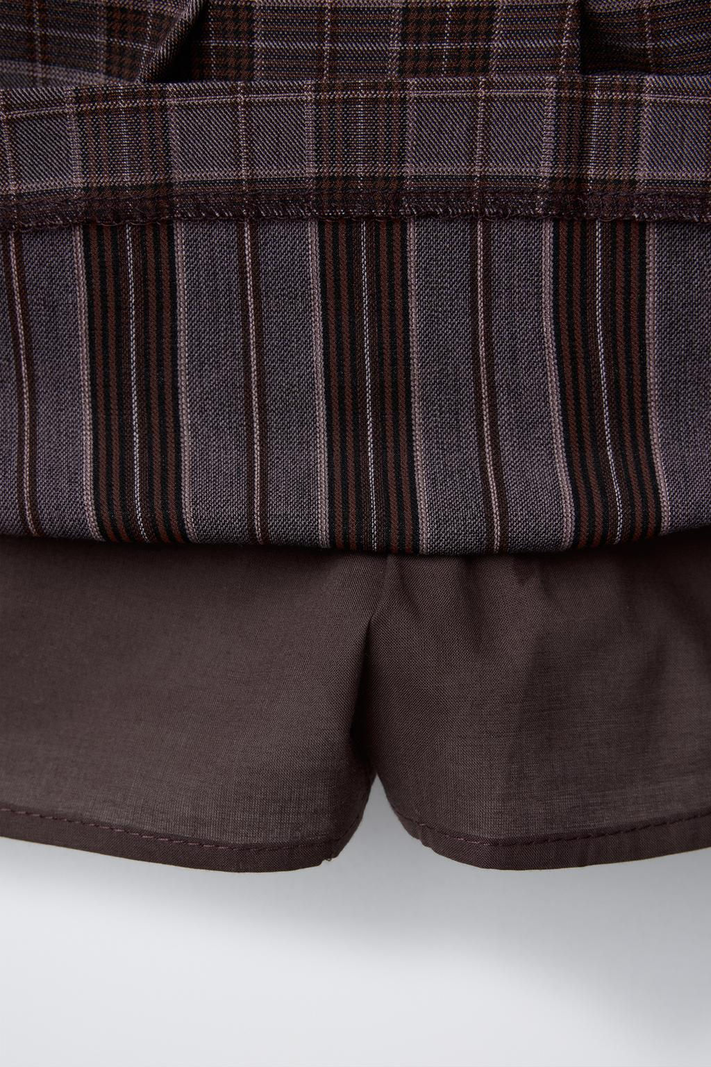 CHECKED BERMUDA SKORT WITH BUCKLES - Zara фото 4
