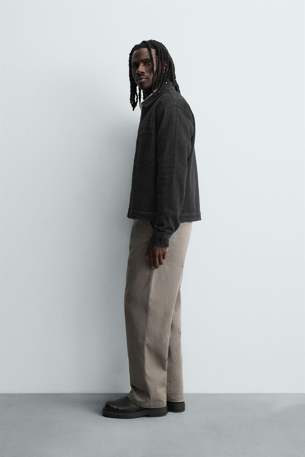 DENIM ZIP-UP OVERSHIRT - Zara фото 4