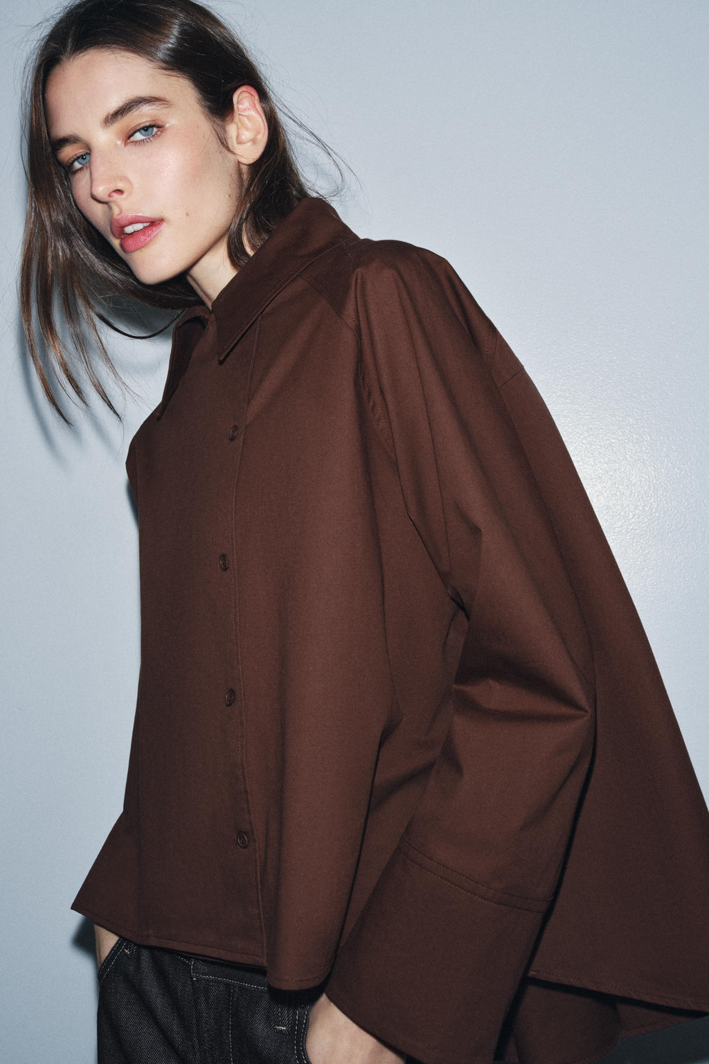 ZW COLLECTION OVERSIZE PLEATED SHIRT