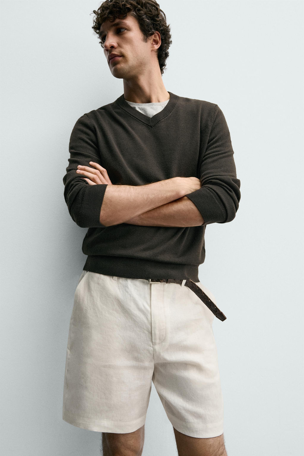 BERMUDA REGULAR FIT 100% LINO / Blanco