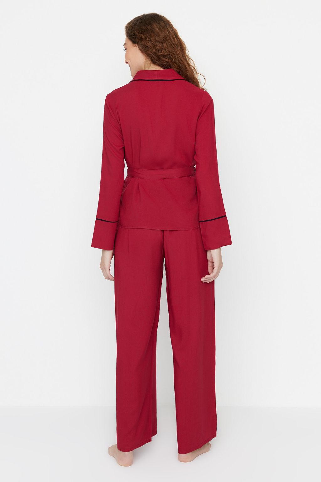 Trendyolmilla Bej Kusakl? Biye Detayl? Kruvaze Viskon Hamile Dokuma Pijama Tak?m? THMAW22PT1109  фото 28