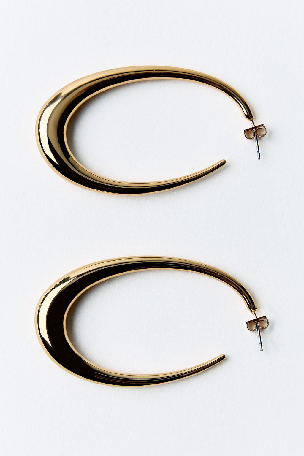 OVAL HOOP EARRINGS - Zara фото 7