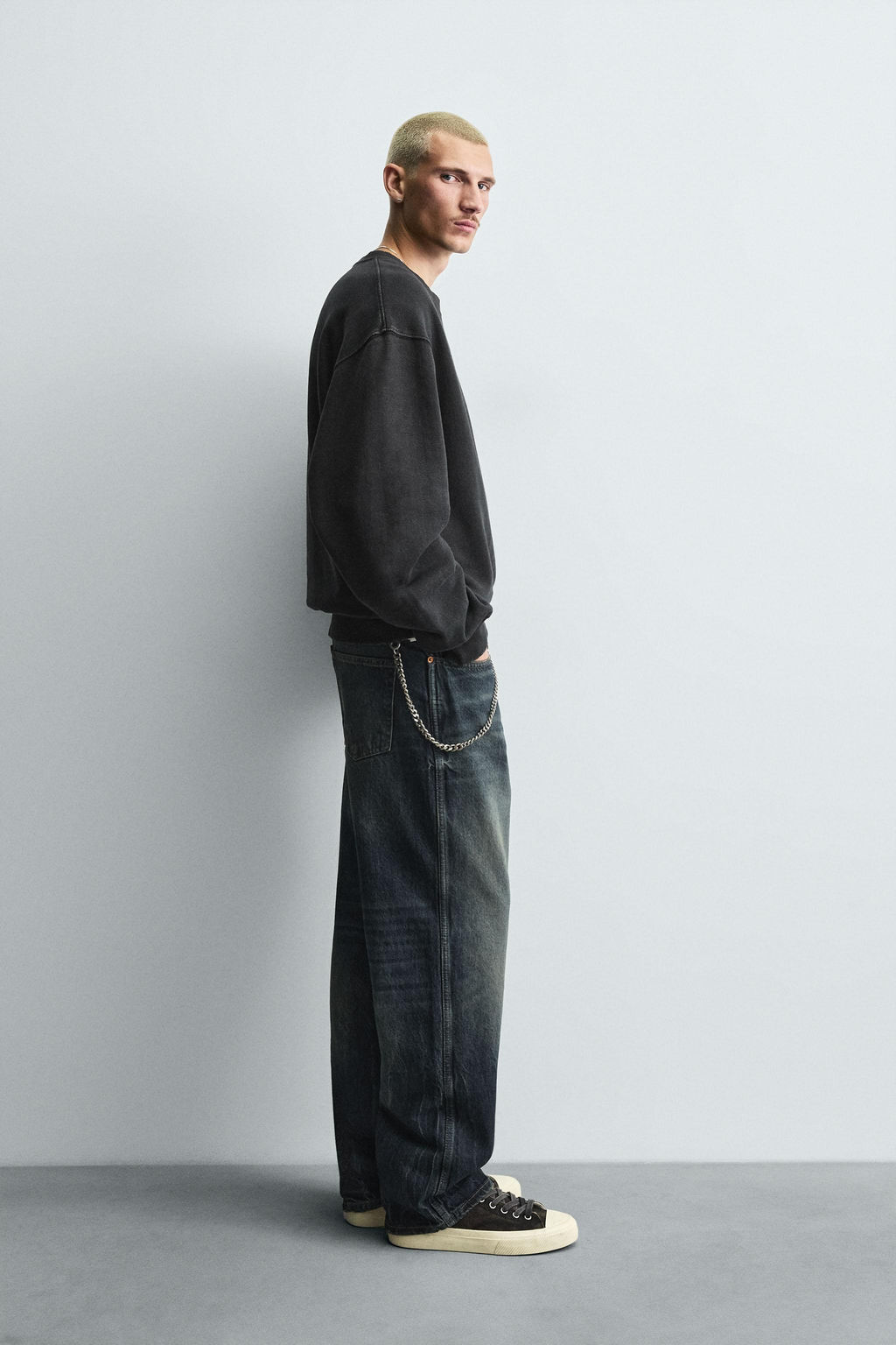 FADED HERRINGBONE-EFFECT SWEATSHIRT - Zara фото 4