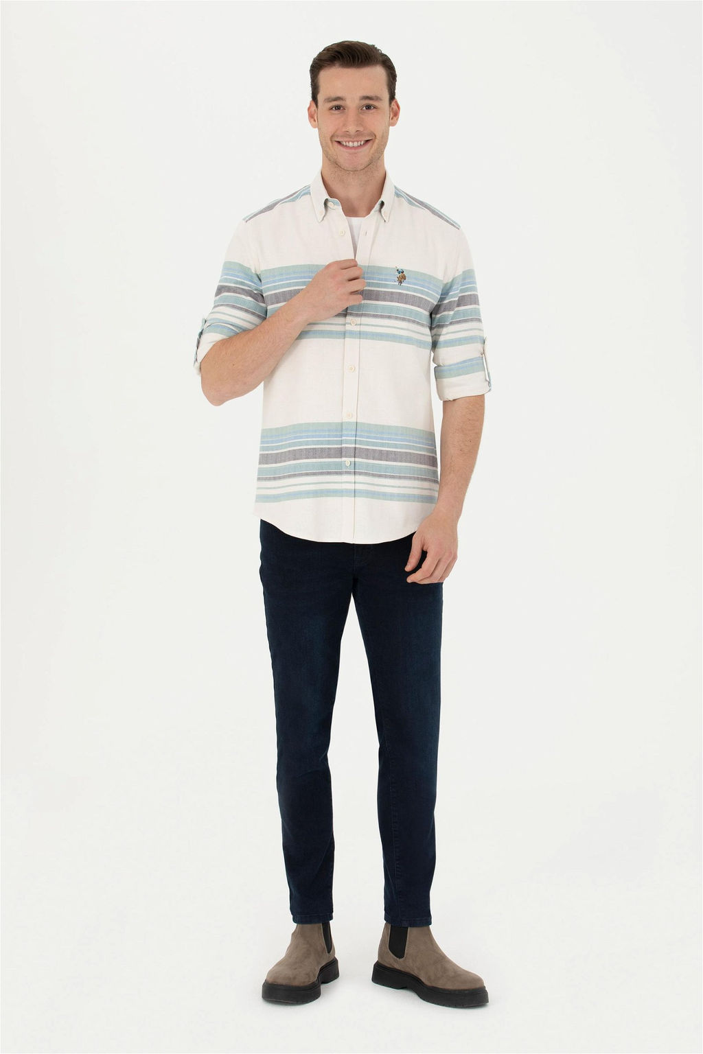 Мужская рубашка с длинным рукавом Stone - U.s. polo assn фото 11