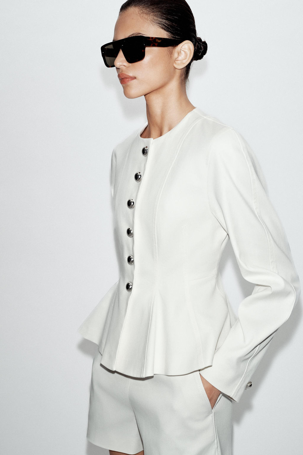 BLAZER PEPLUM BOTONES MET?LICOS / Crudo - Zara фото 3