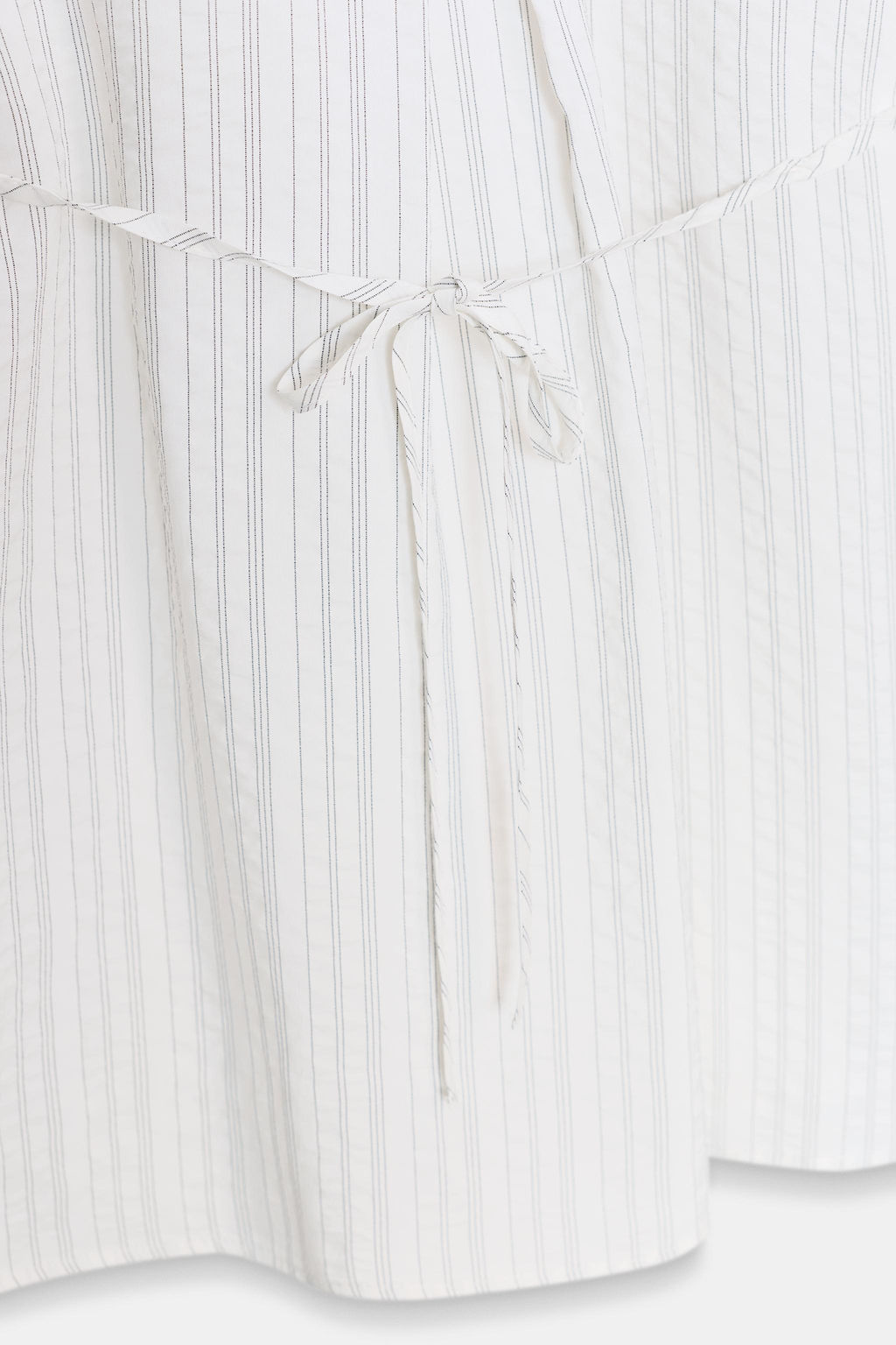 CAMISA LARGA RAYAS CINTUR?N / Blanco / Negro - Zara фото 4