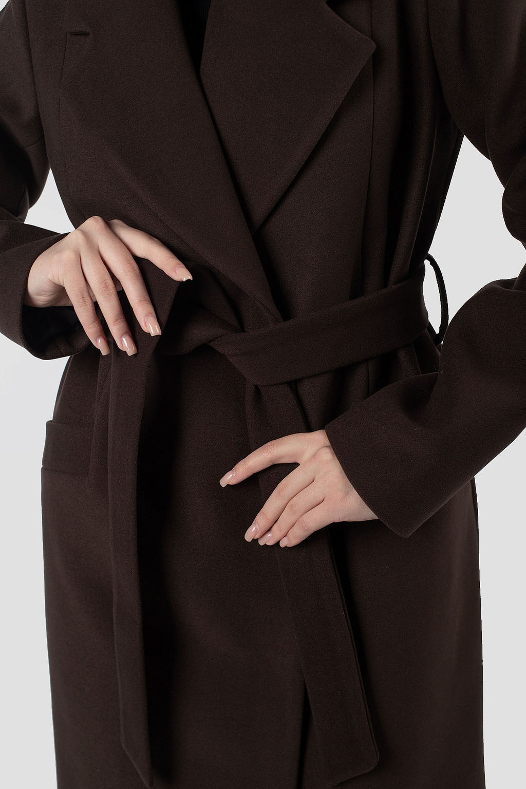 01-12170 Пальто женское демисезонное (пояс) - El podio фото 6