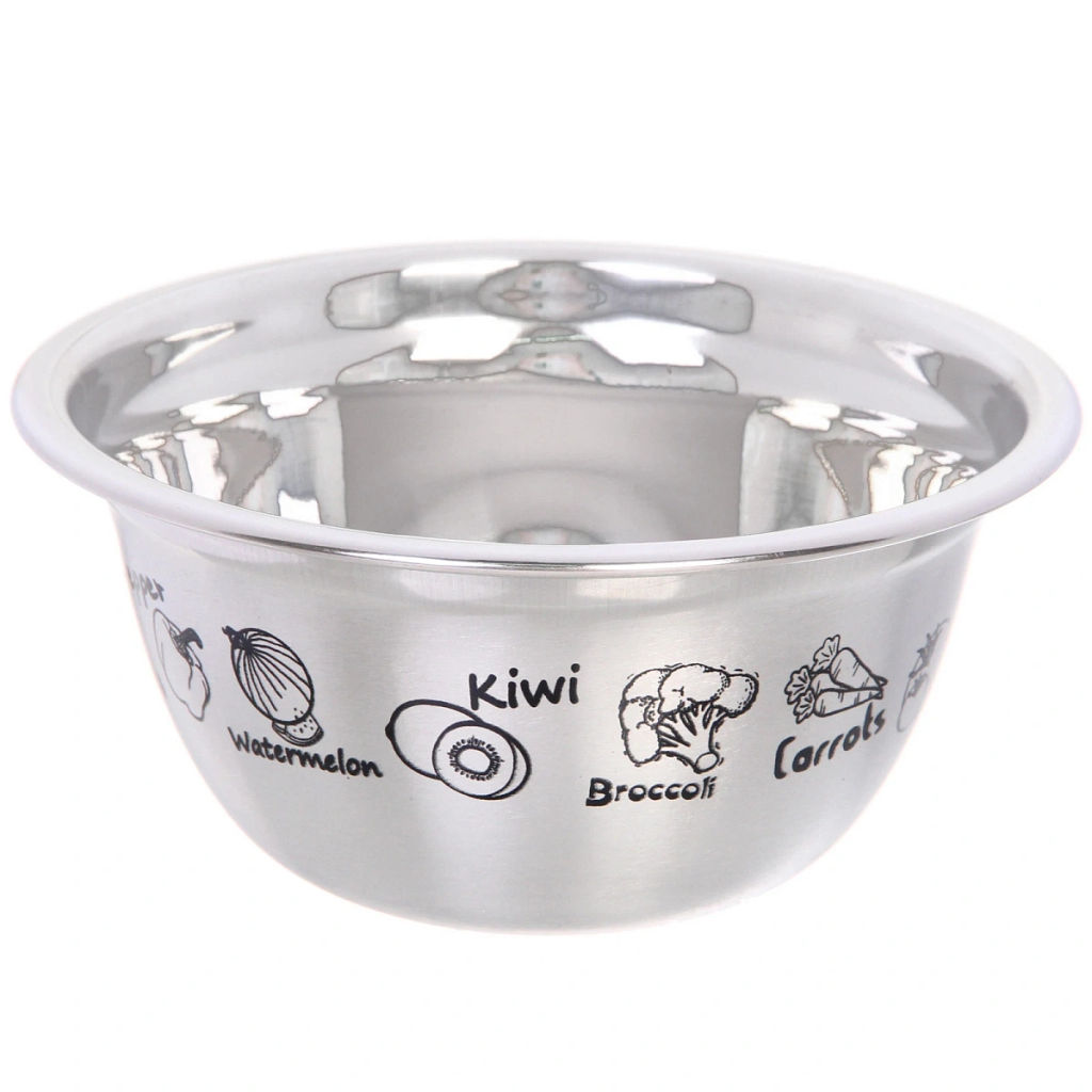 Цена за 2 шт. Миска из нержавеющей стали 0,5л 14*6,5см с рисунком