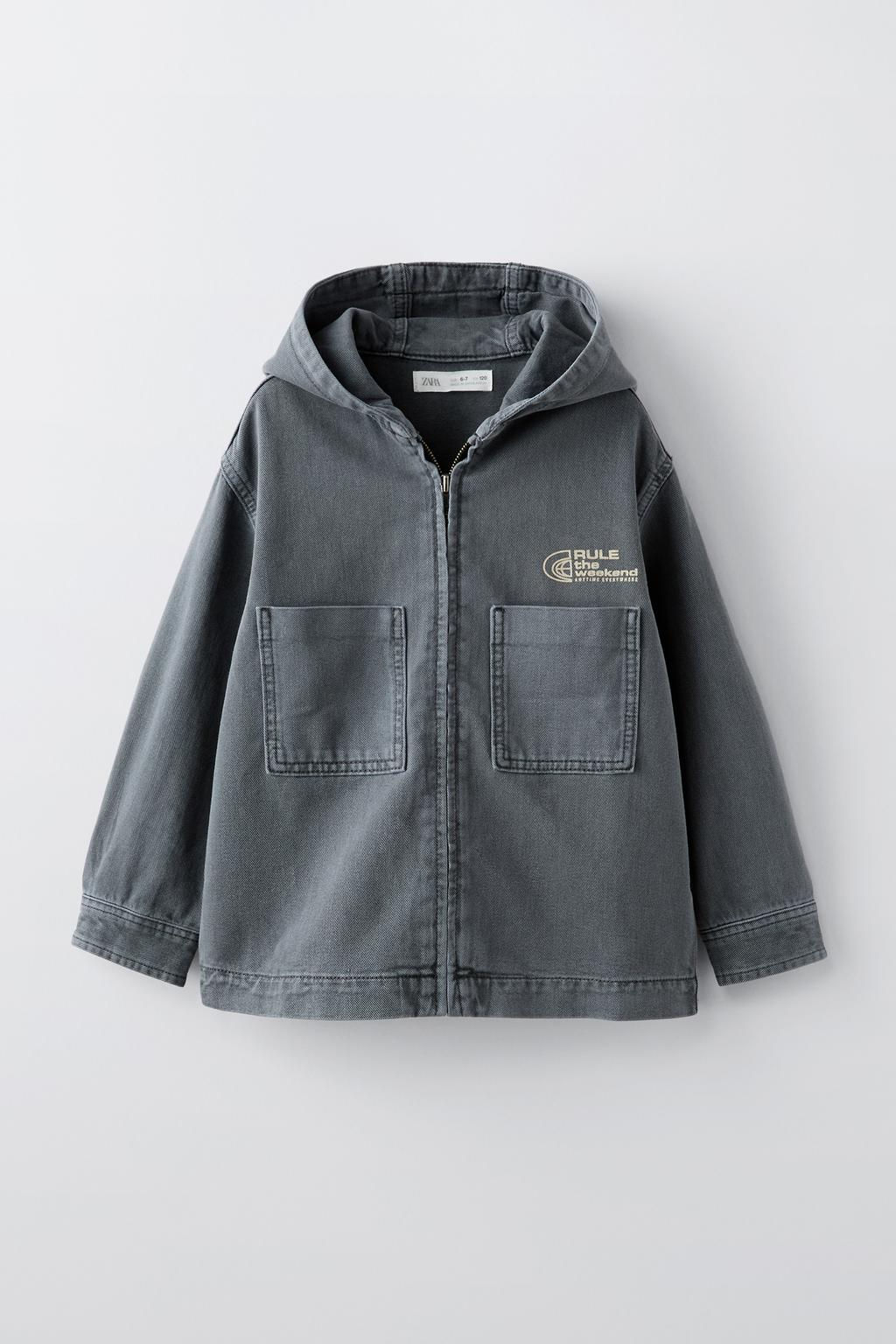 TWILL OVERSHIRT WITH HOOD - Zara фото 2