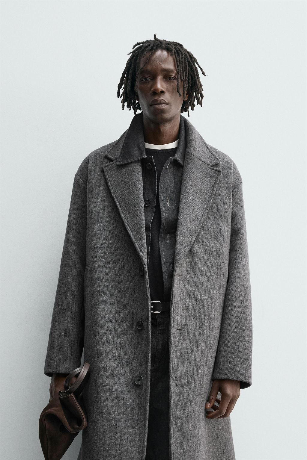 WOOL HERRINGBONE TEXTURED COAT - Zara фото 2