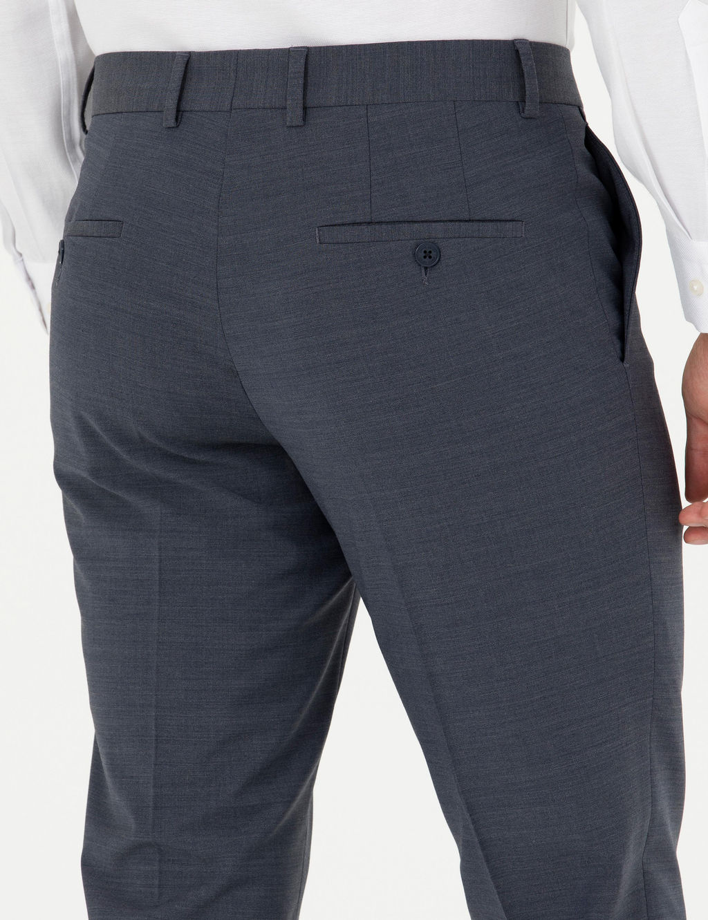 Koyu Mavi Slim Fit Y_nl_ Kuma_ Pantolon