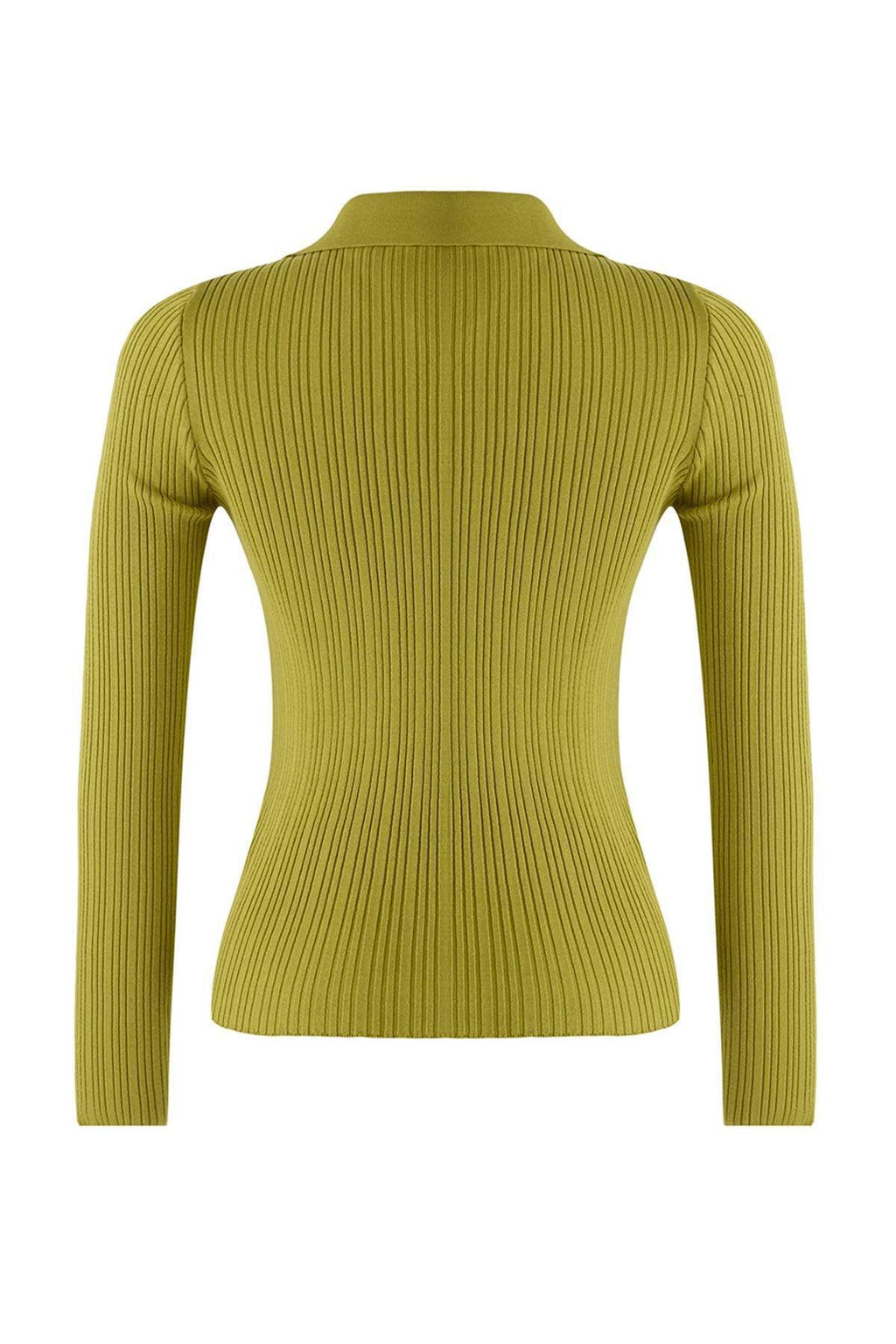 Yag Yesili Fitted/Vucuda Oturan Merserize Gorunumlu Polo Yaka Triko H?rka TWOAW26HI00113 - Trendyolmilla фото 7