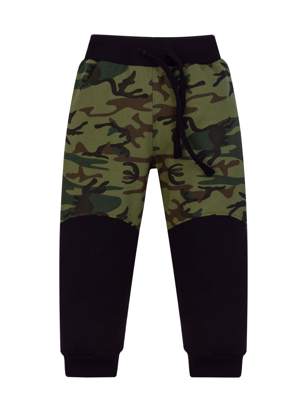 Брюки детские камуфляж черные вставки