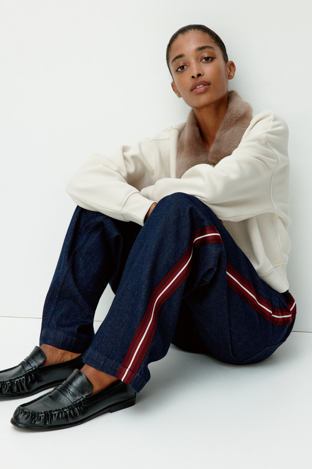 Pantal?n denim con cord?n de ajuste - H&m фото 2