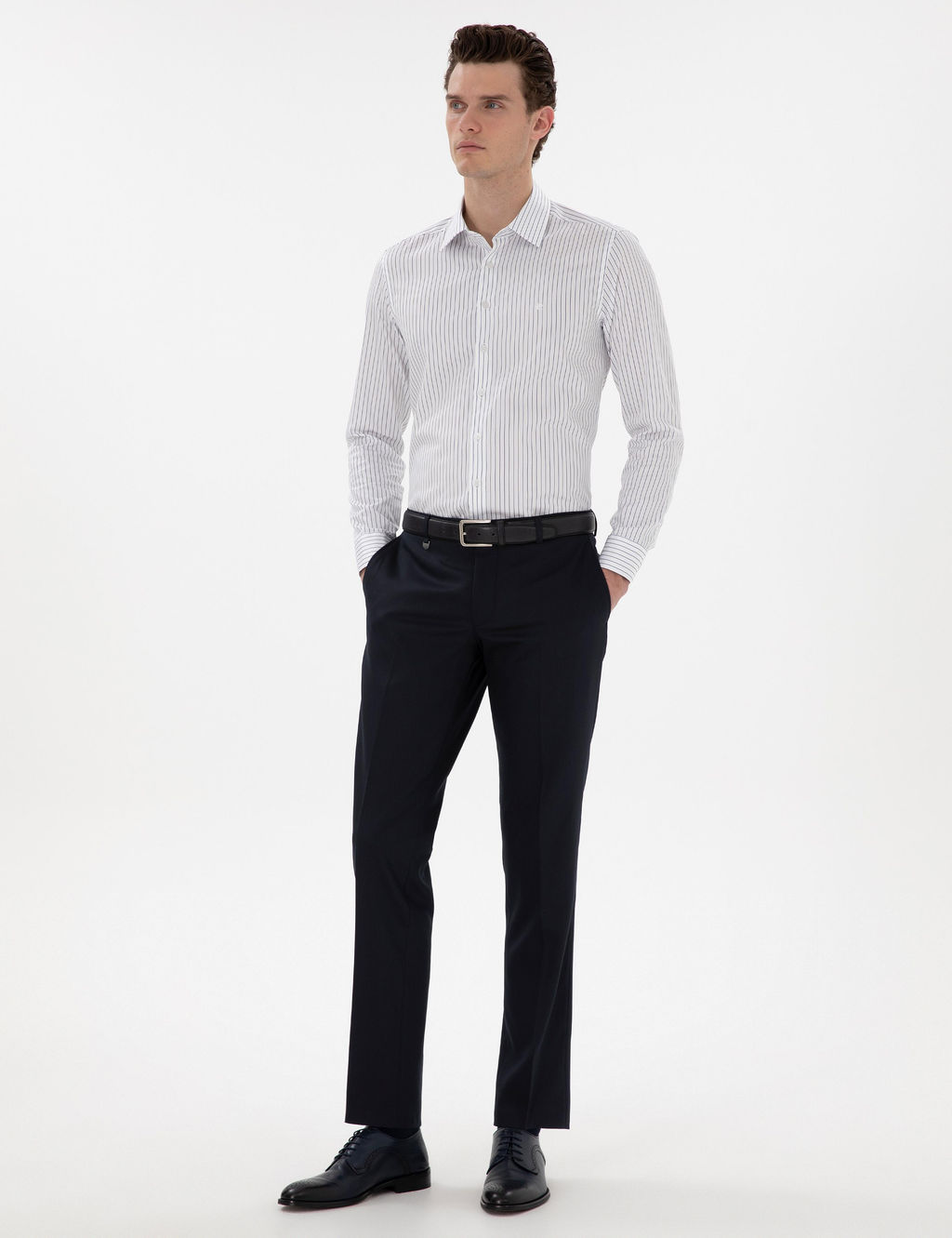 Lacivert Slim Fit _izgili Uzun Kollu G_mlek - Pierre cardin фото 4