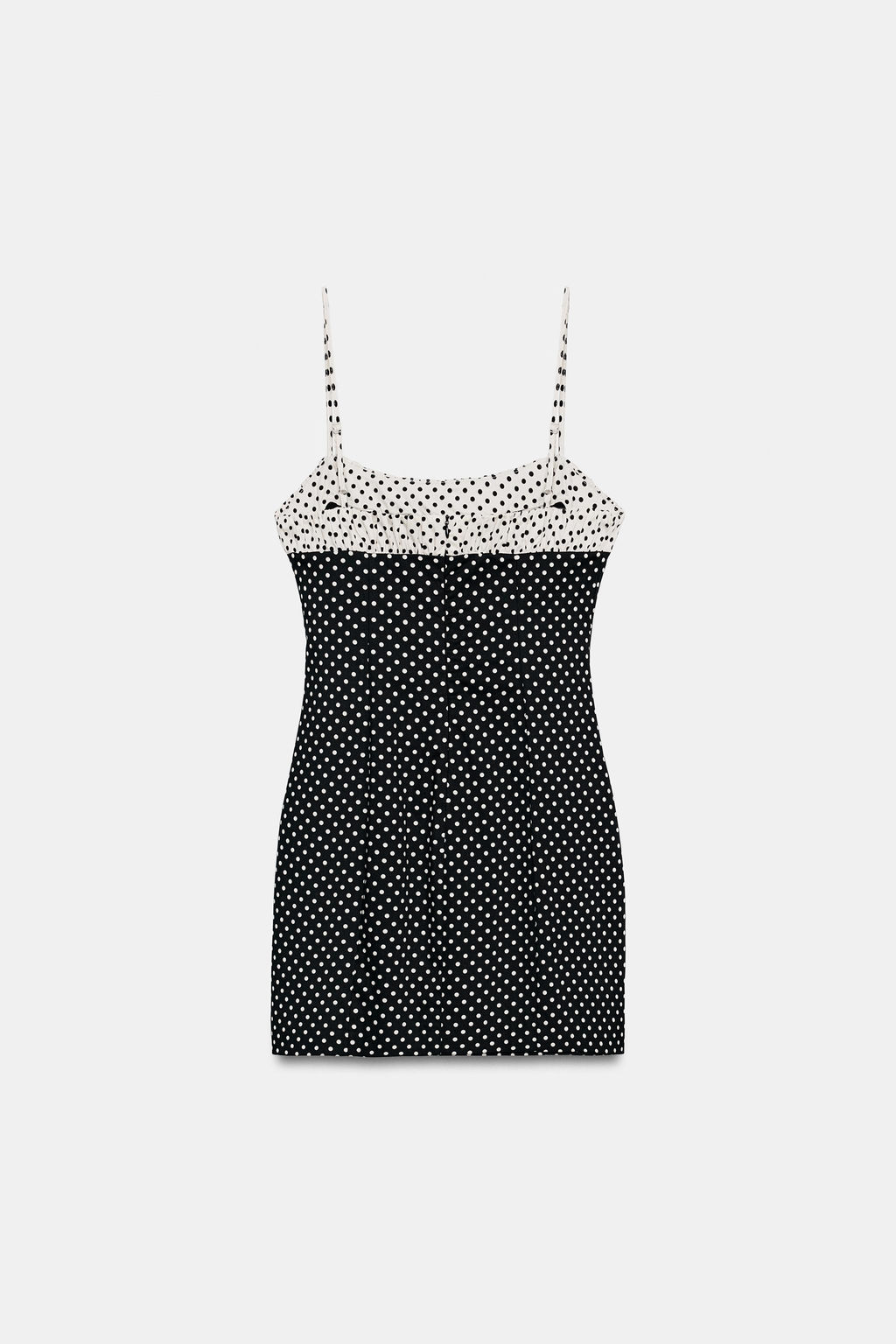 VESTIDO MINI COMBINADO LUNARES / Negro / Blanco - Zara фото 6