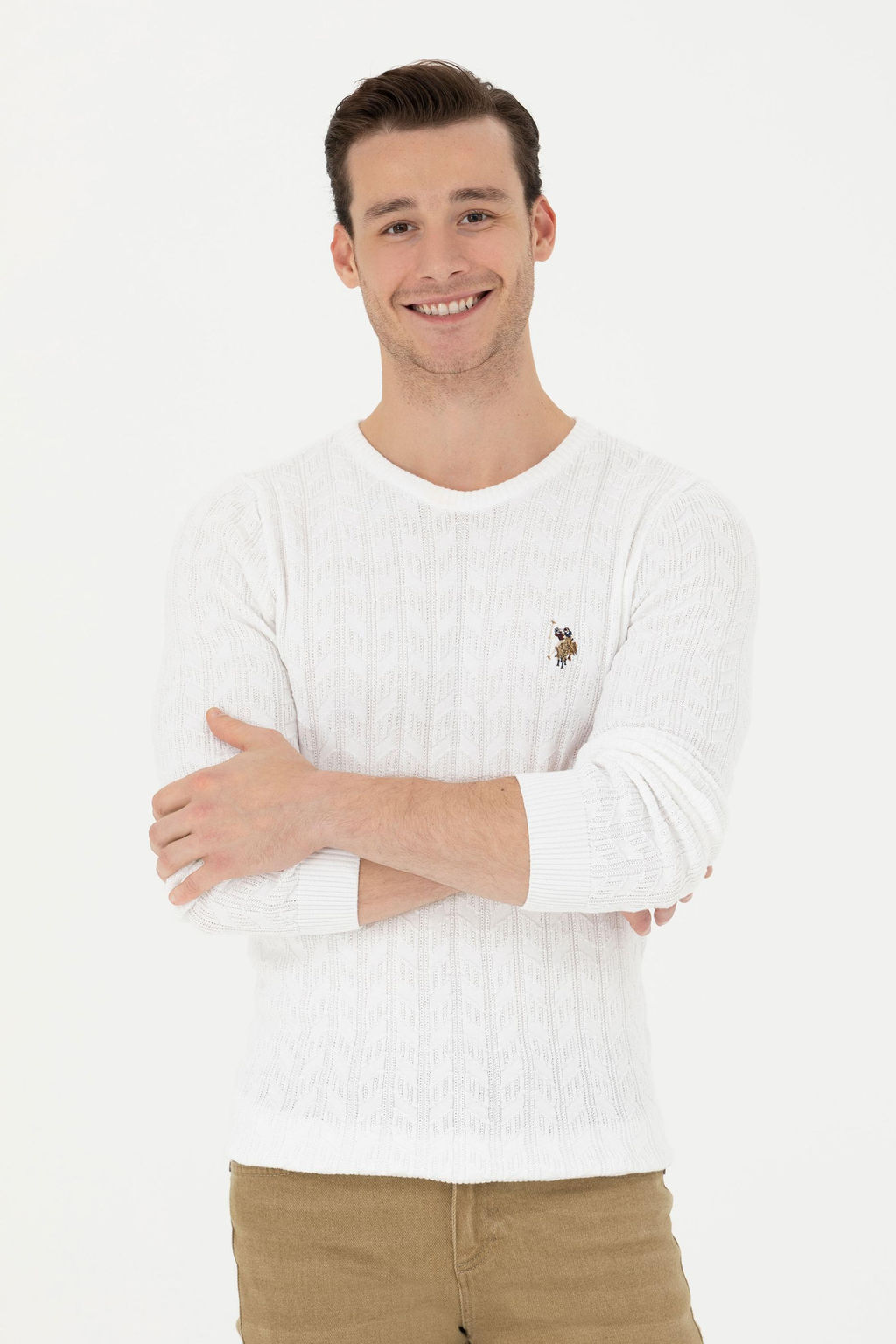 Мужской белый базовый свитер - U.s. polo assn фото 17