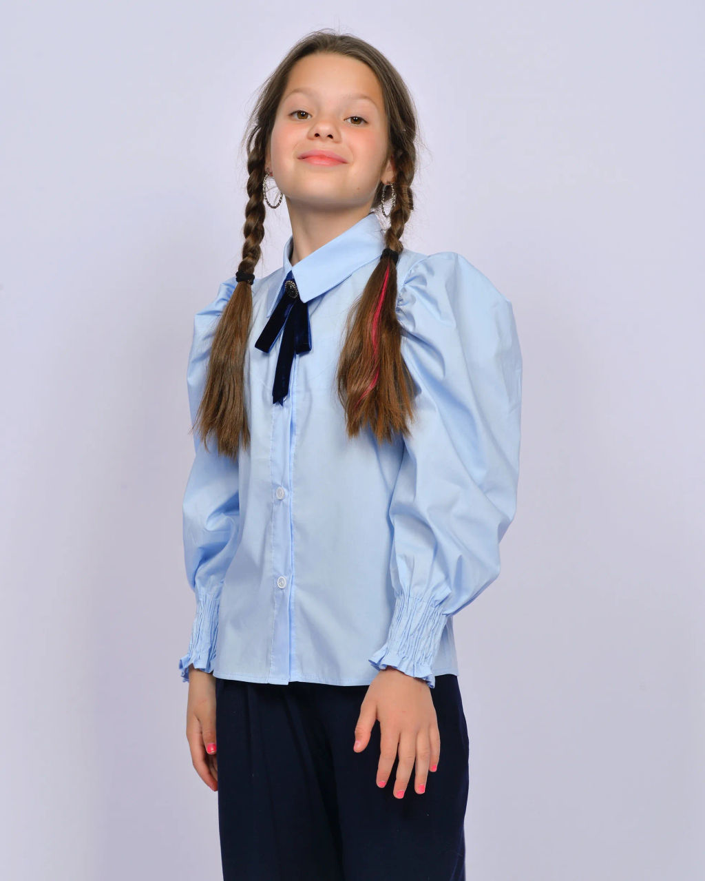 Блузка для девочки 61397 Голубой* 1050 Lets go - Let's go фото 8