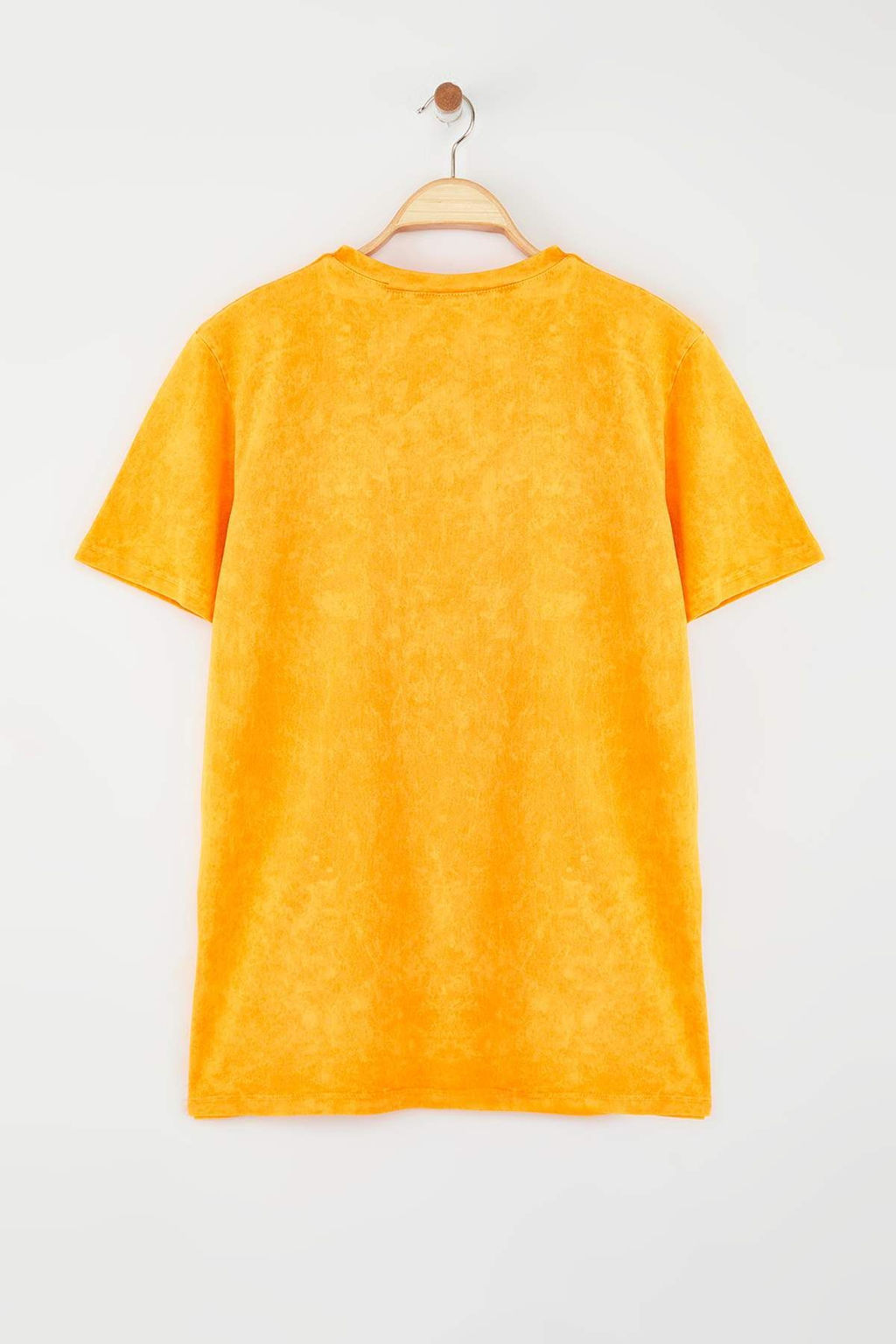 Trendyolmilla Turuncu Y?kamal?/Soluk Efektli Regular/Normal Kal?p Orme T-Shirt TWOSS25TS00211  фото 6