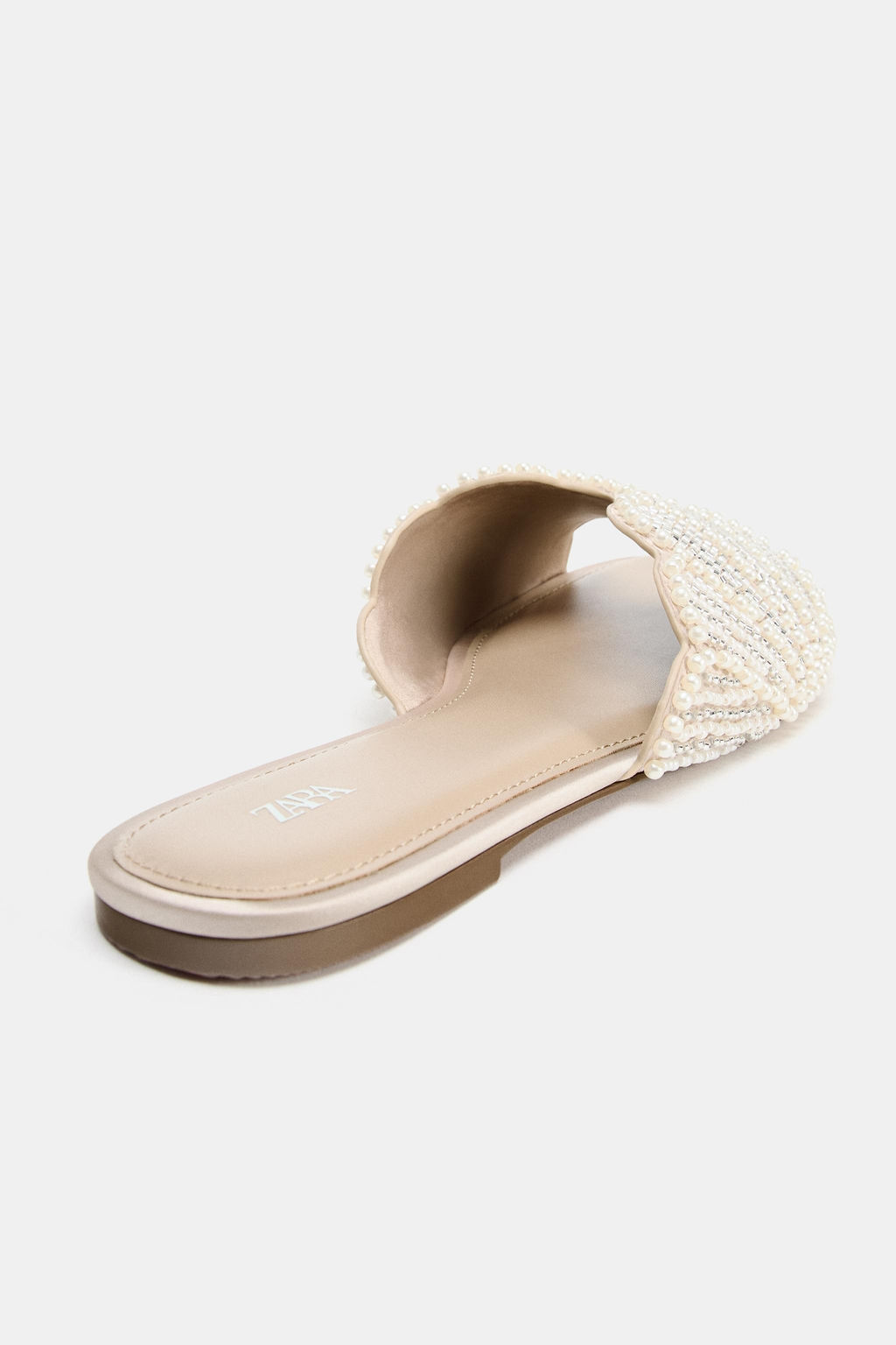SANDALIA PLANA APLIQUES BRILLANTES / Blanco - Zara фото 4