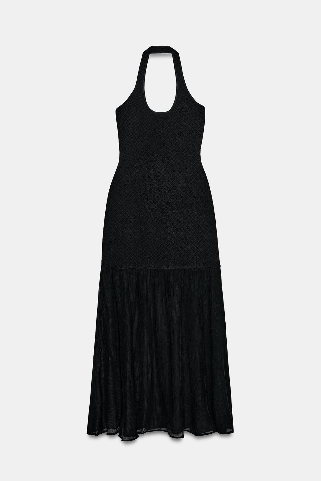 VESTIDO HALTER PUNTO COMBINADO / Negro - Zara фото 5