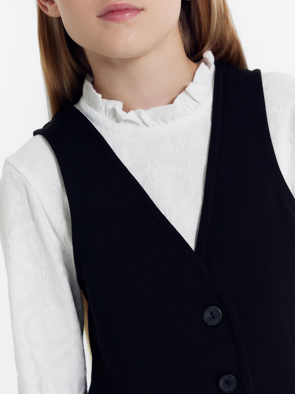 Укороченный жилет для девочек в черном цвете - Mark formelle фото 5