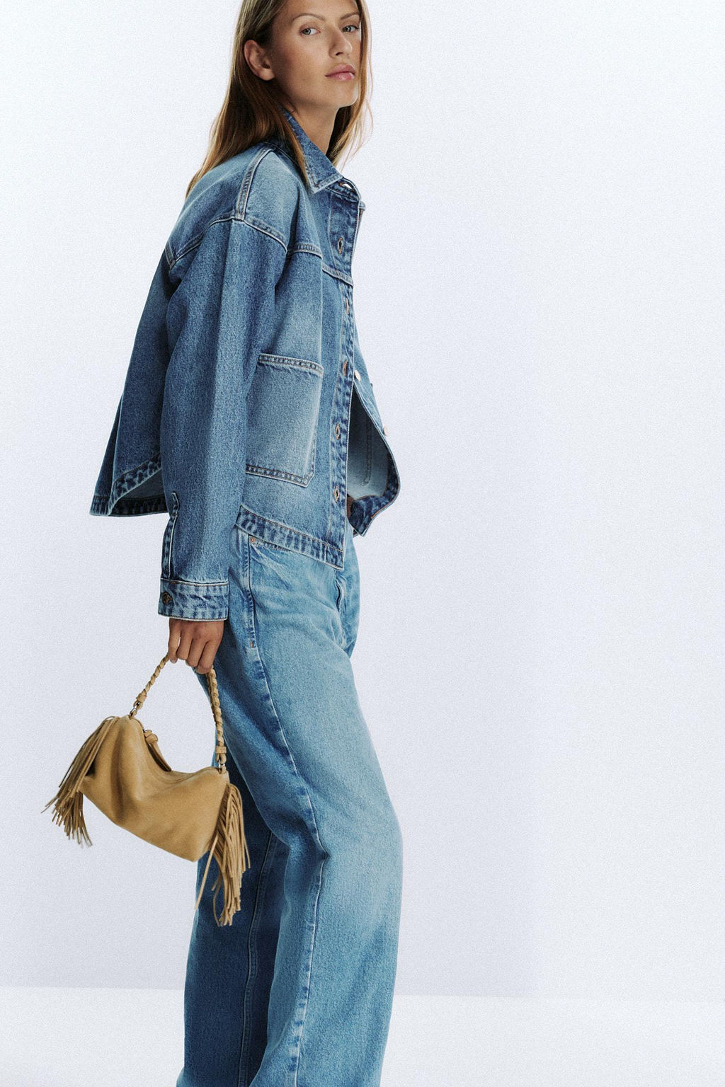 MINI SPLIT SUEDE FRINGED BAG - Zara фото 3